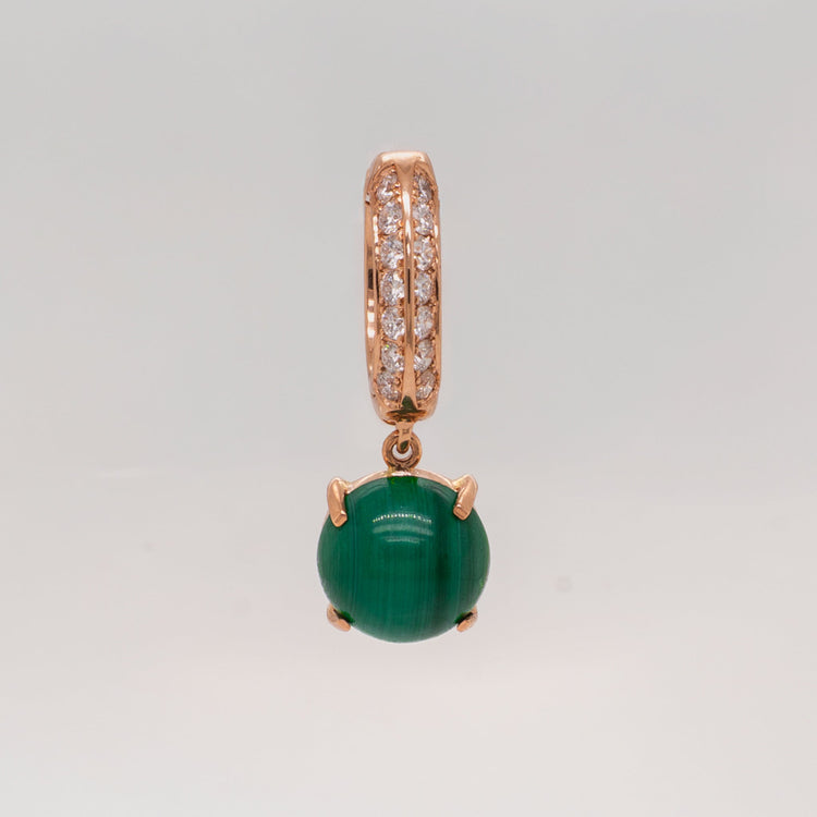 Malachit Gold Pendant with diamonds