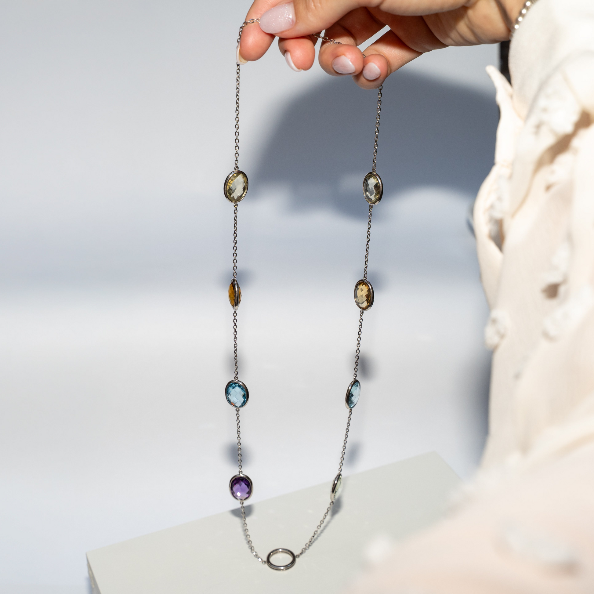 Multi Color Necklace Oval - Amilla Jewelry