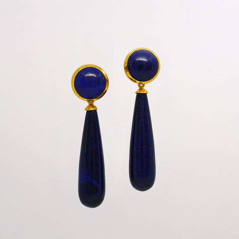 Lapis Lazuli Drop and Stud Earrings
